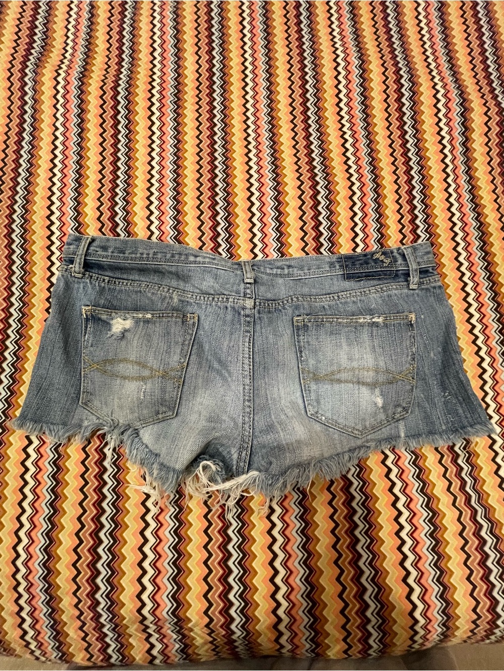Abercrombie & Fitch Distressed Light Blue Denim Cutoff Shorts size 10